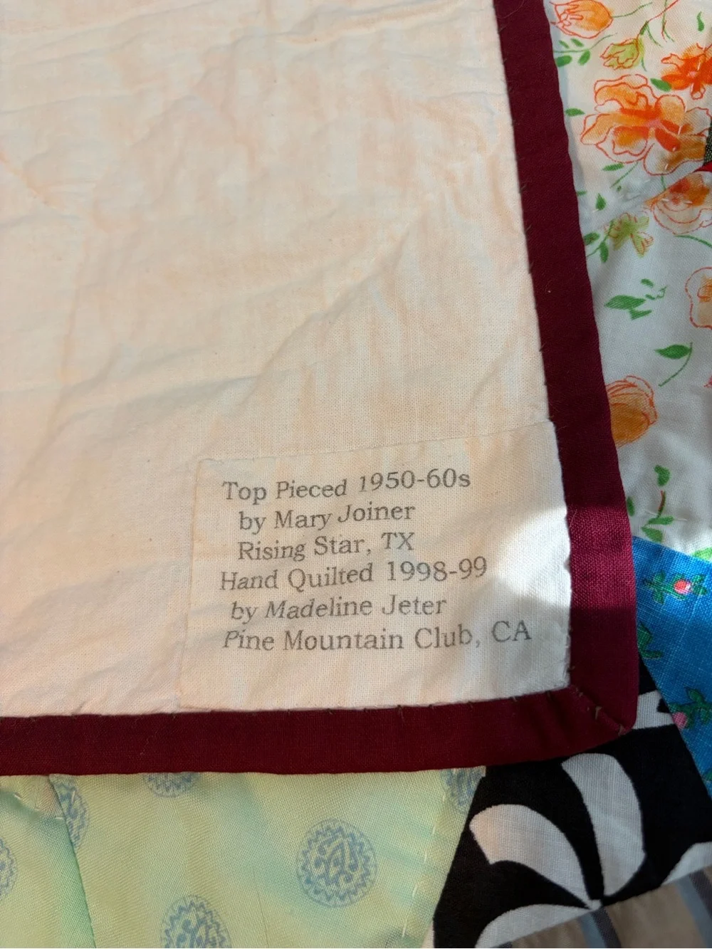 Multicolor Patchwork Quilt Throw - Pink, Yellow & Blue Accent